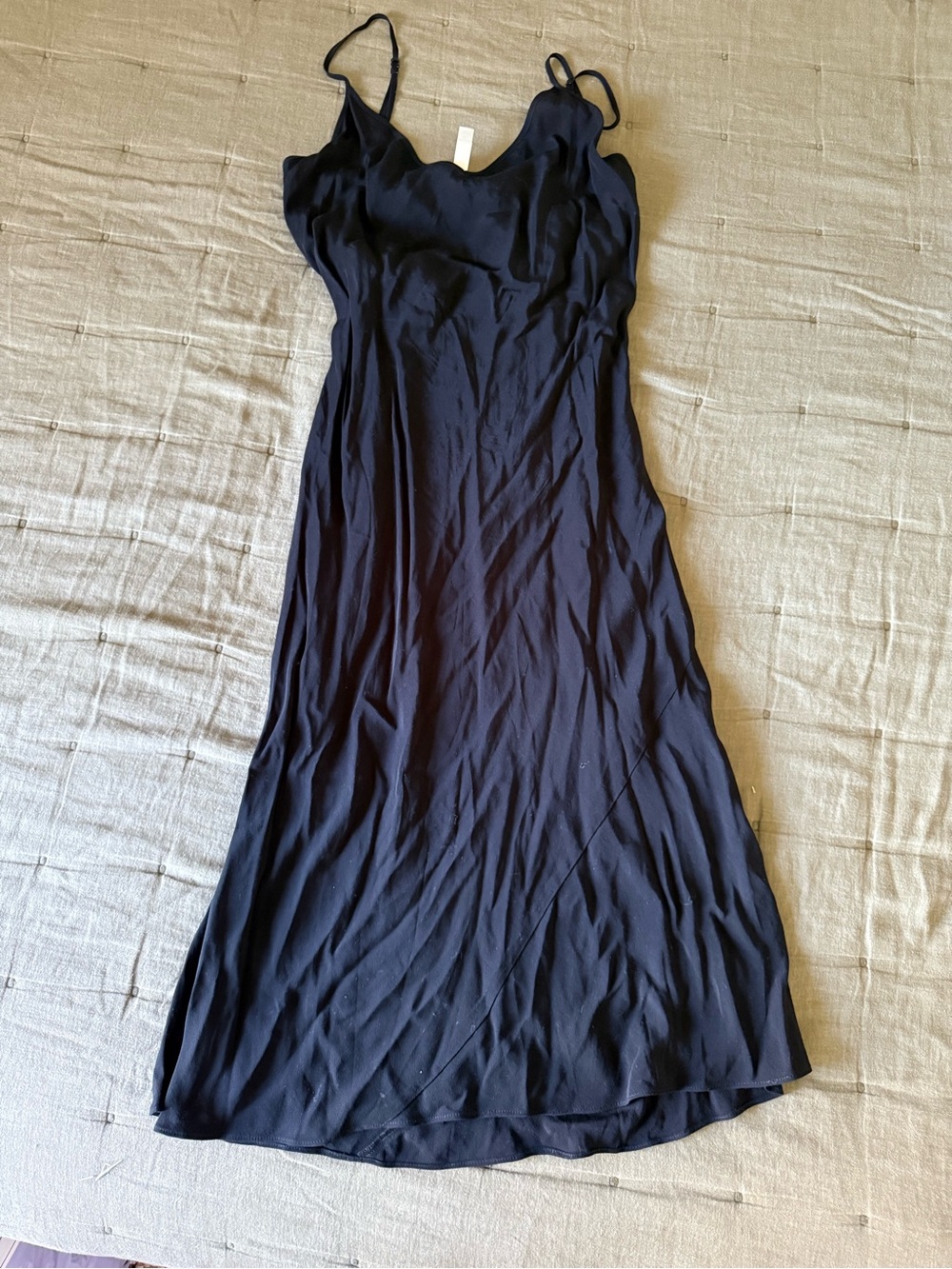 ARITZIA Women’s Black Slip Dress - Elegant Spaghetti Strap Midi